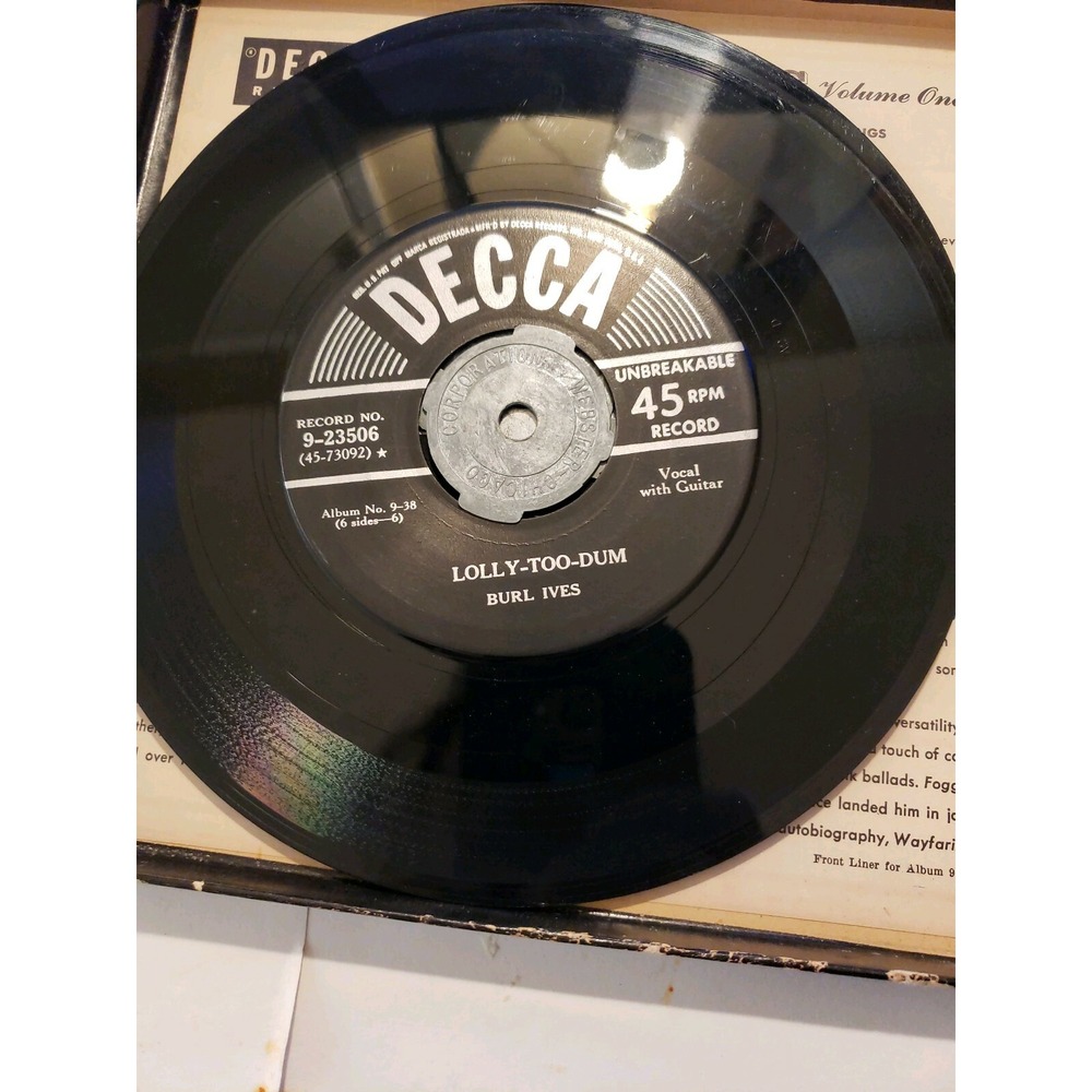 Vintage Burl Ives Collection of Ballads Folk Songs 3 Decca 78 Records 1945 C-6 - Picture 10 of 12